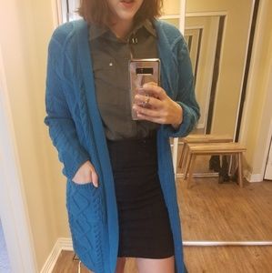 Blue long cardigan made in Korea one size